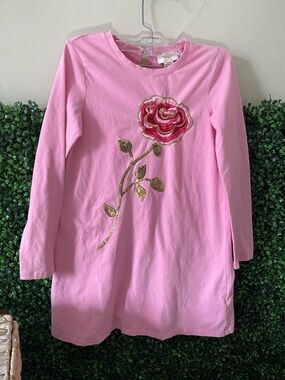 green emerald velvet dress KATE SPADE Size 6 Green Pink Polyester Floral A-Line Dress main image 0